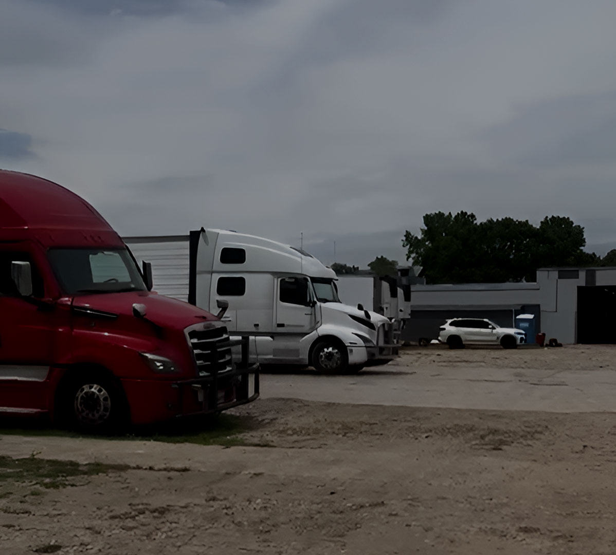 Trucks parked at TA Trans Repair Shop TTRS